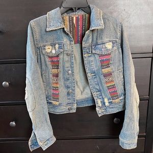 Free People Jean Jacket Aztec Print Size 0